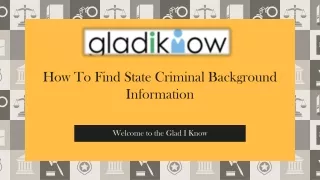How To Find State Criminal Background Information