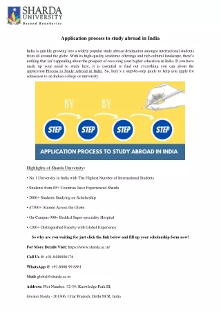 Application Process to Study Abroad in India