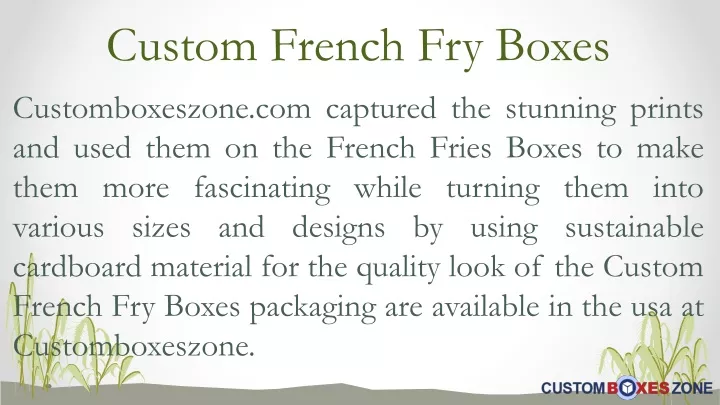 custom french fry boxes