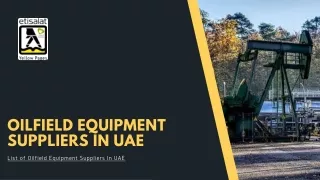 Oilfield Equipment Suppliers In UAE