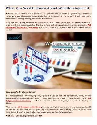 what you need to know about web development