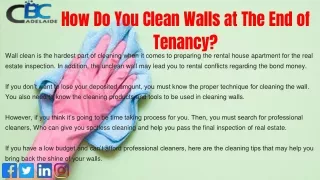 WALL CLEANING TIPS