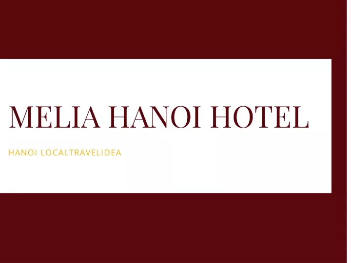 melia hanoi hotel