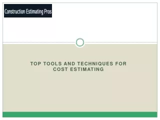 top tools and techniques for cost estimating