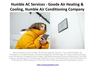 Humble AC Services - Goode Air Heating & Cooling, Humble Air Conditioning