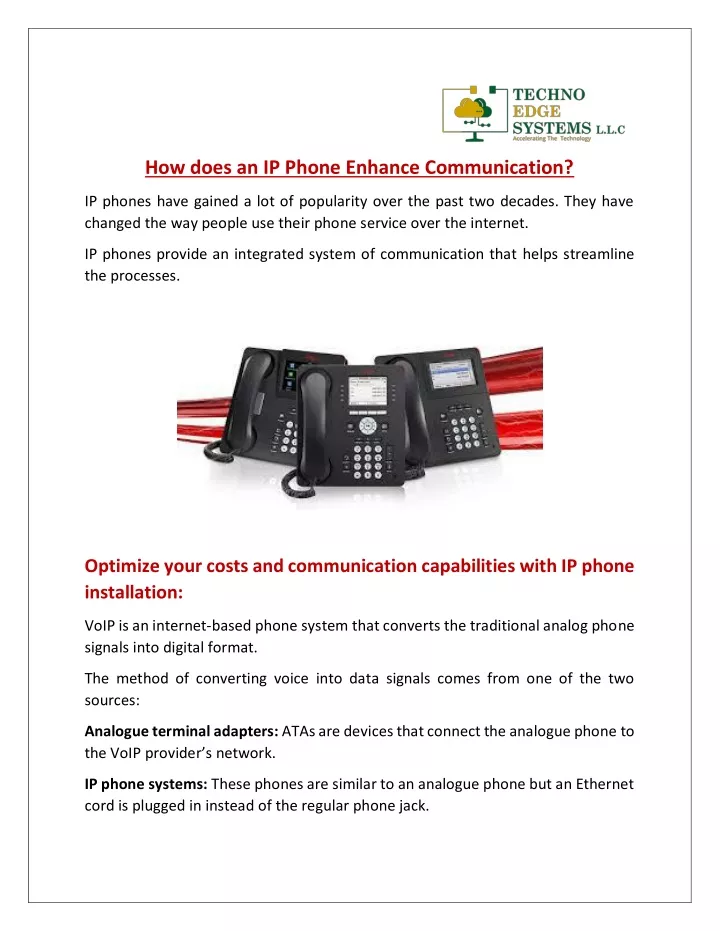 how does an ip phone enhance communication