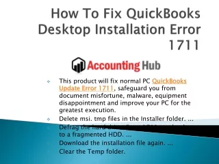 how to fix quickbooks desktop installation error 1711