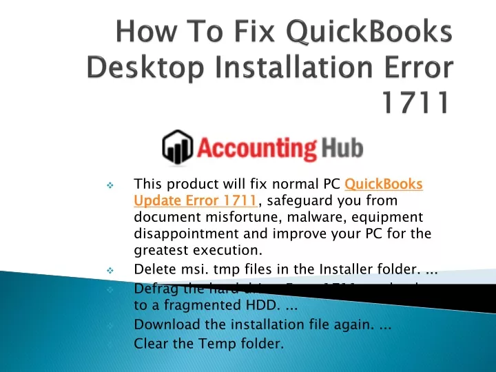 how to fix quickbooks desktop installation error 1711