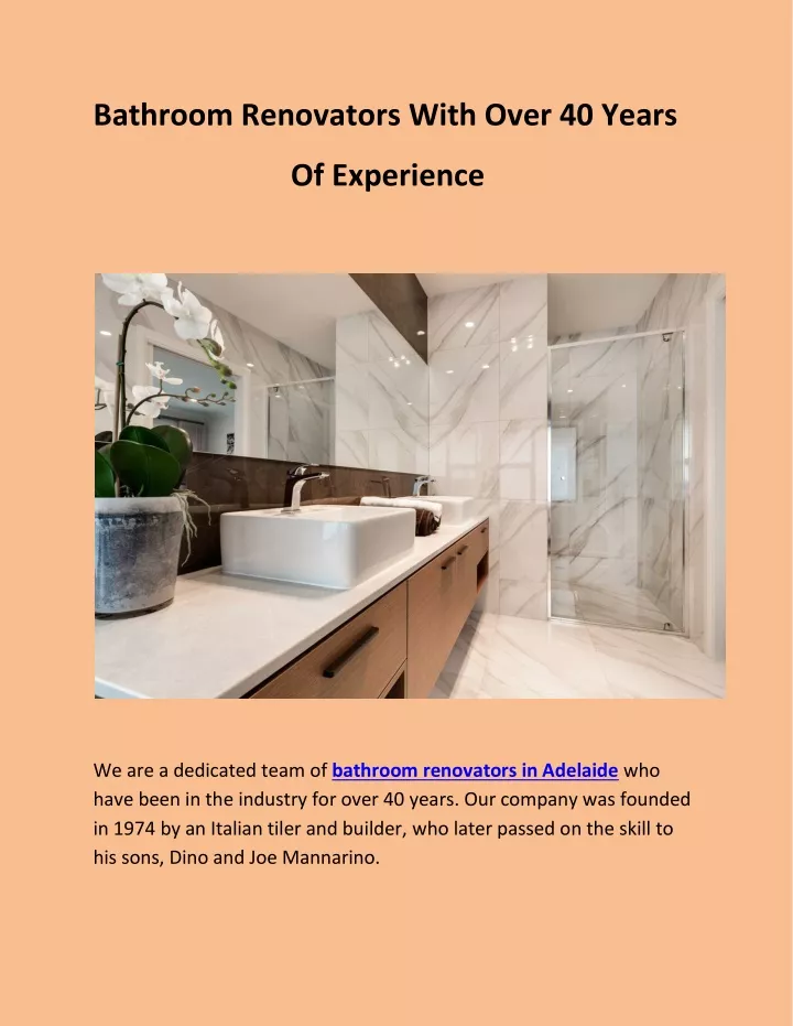 bathroom renovators with over 40 years