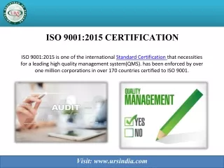 ISO 9001 Quality System Certification