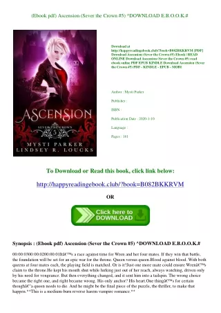 (Ebook pdf) Ascension (Sever the Crown #5) ^DOWNLOAD E.B.O.O.K.#