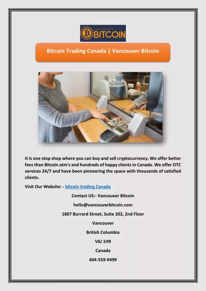 bitcoin trading canada vancouver bitcoin