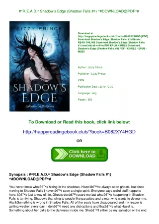 #^R.E.A.D.^ Shadow's Edge (Shadow Falls  #1) ^#DOWNLOAD@PDF^#