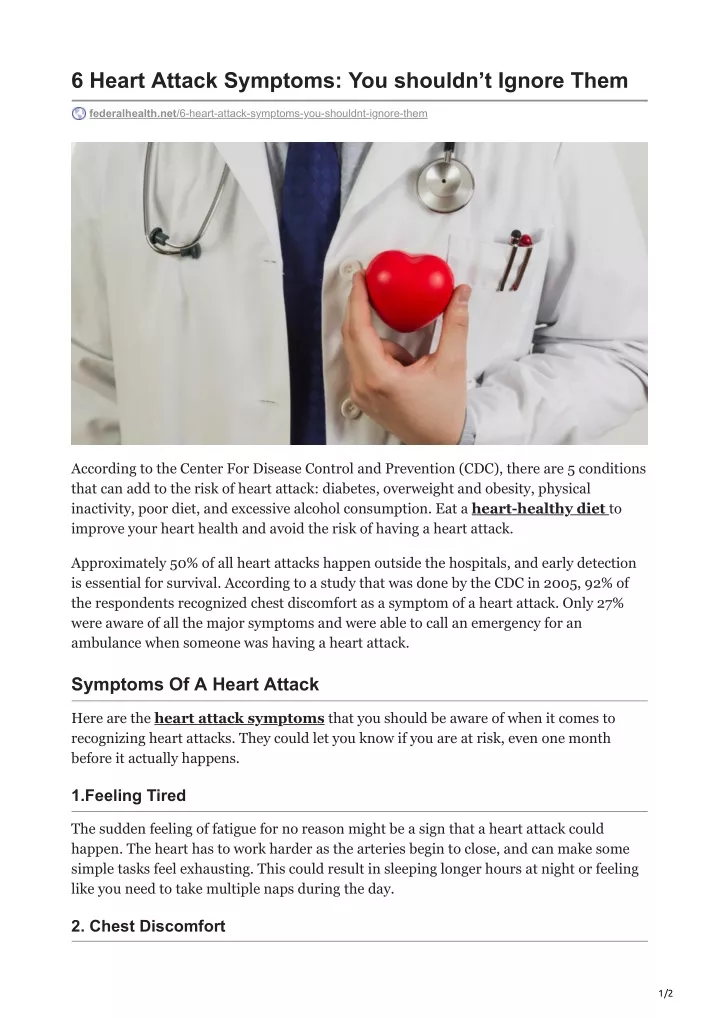 6 heart attack symptoms you shouldn t ignore them