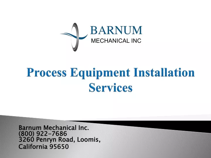 process equipment installation services