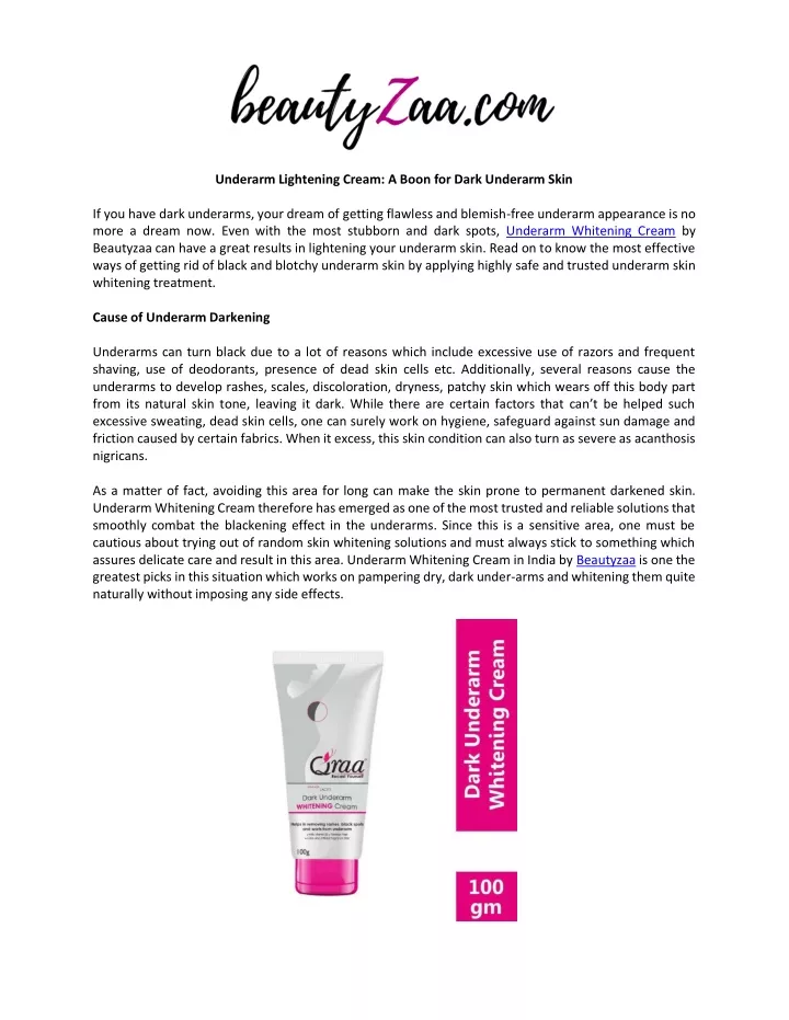 underarm lightening cream a boon for dark