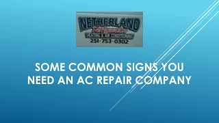Some Common Signs You Need an AC Repair Company