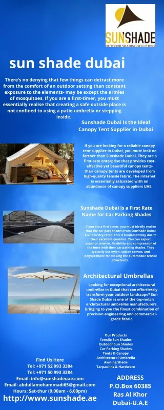 Sunshade Dubai Is a First Rate Name for Car Parking Shades