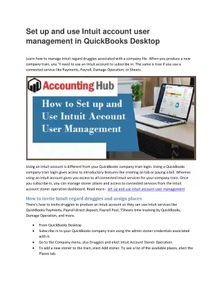 set up and use intuit account user management