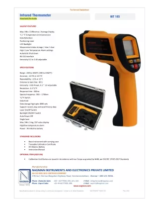 Infrared Thermometer Calibration NIT-185