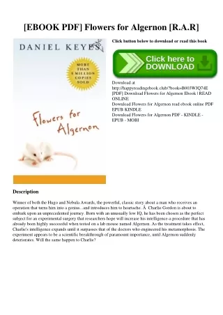 [EBOOK PDF] Flowers for Algernon [R.A.R]