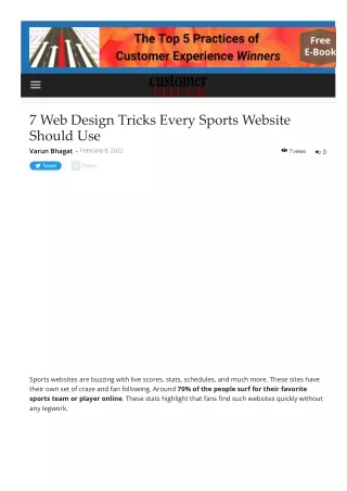 7 Web Design Tricks Every Sports Website Should Use