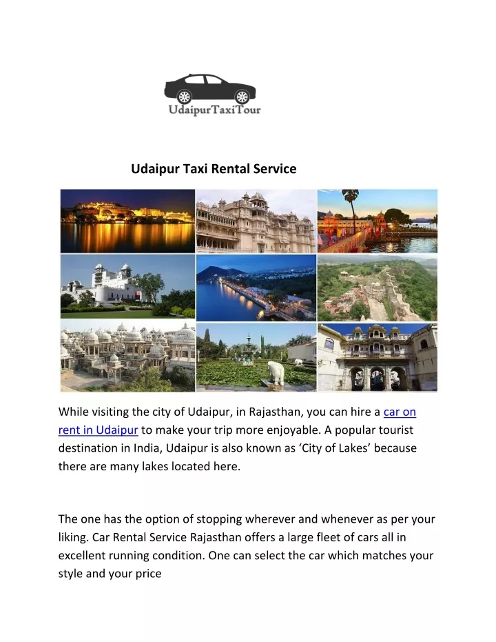 udaipur taxi rental service