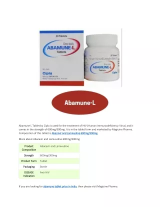 abamune l tablet by cipla is used