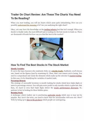 trader on chart review are these the charts