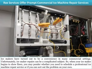 Rox Services Offer Prompt Commercial Ice Machine Repair Services in The Portland Region