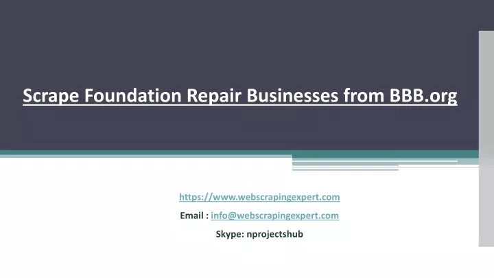 scrape foundation repair businesses from bbb org