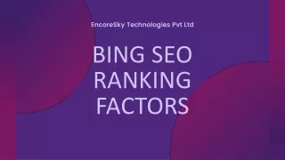 Bing SEO Ranking Factors