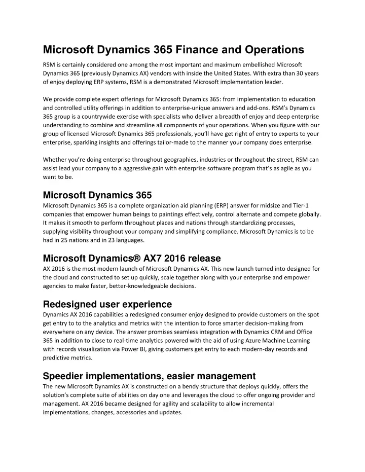 PPT - Microsoft Dynamics 365 Finance And Operations PowerPoint ...