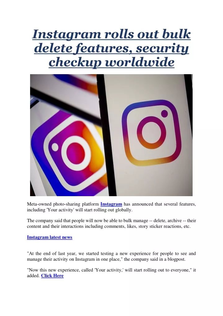 instagram rolls out bulk delete features security