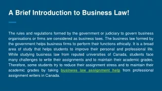 a brief introduction to business law