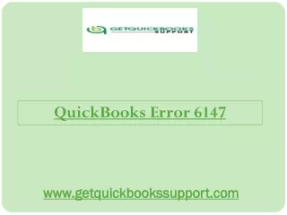 How to fix the QuickBooks error code 6147?