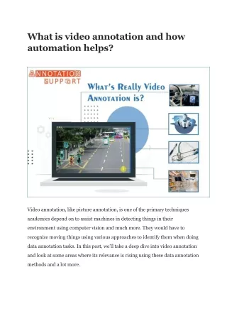 What is Video Annotation and How automation helps?