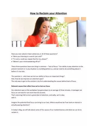 how to reclaim your attention