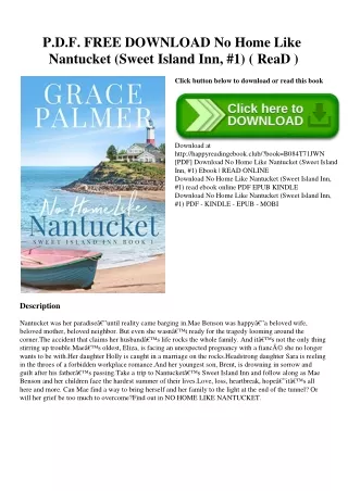 P.D.F. FREE DOWNLOAD No Home Like Nantucket (Sweet Island Inn  #1) ( ReaD )