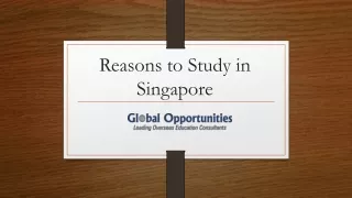 Reasons to Study in Singapore