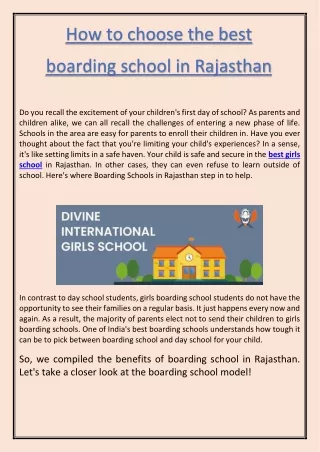 How to choose the best boarding school in Rajasthan