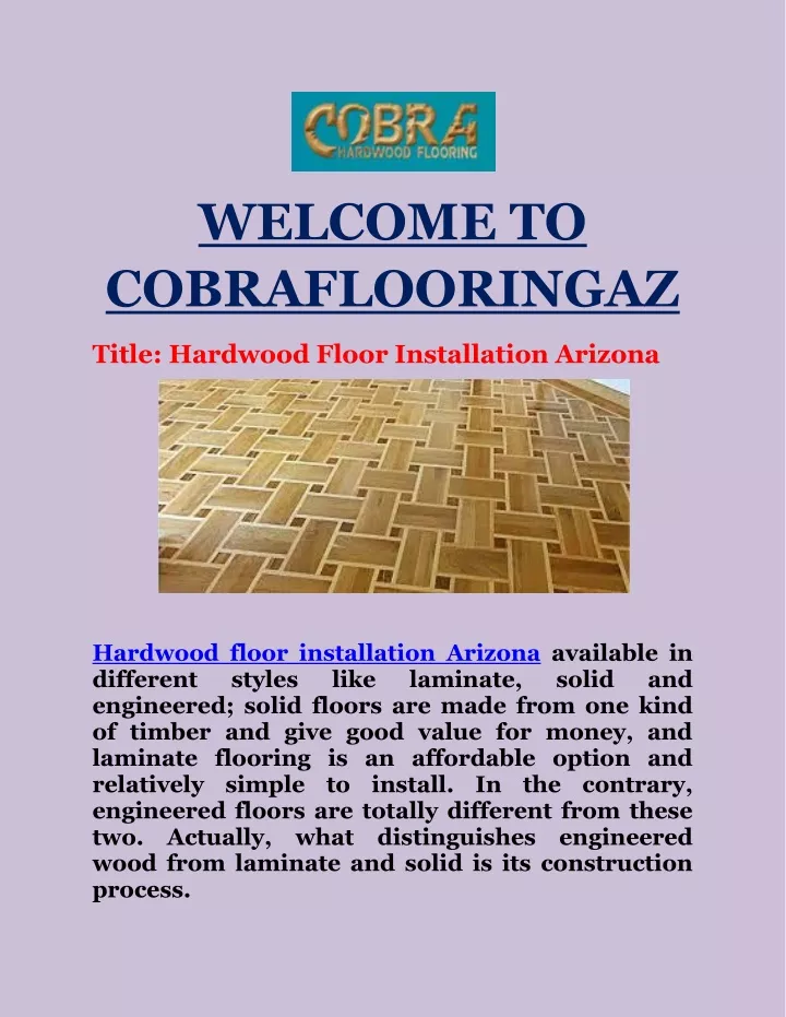 welcome to cobraflooringaz