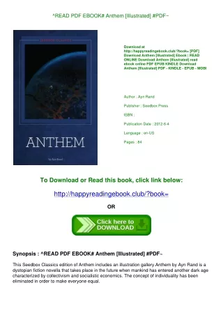 ^READ PDF EBOOK# Anthem [Illustrated] #PDF~