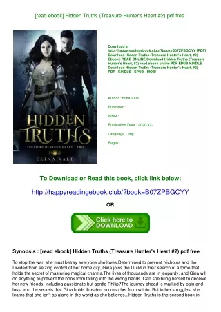 [read ebook] Hidden Truths (Treasure Hunter's Heart  #2) pdf free