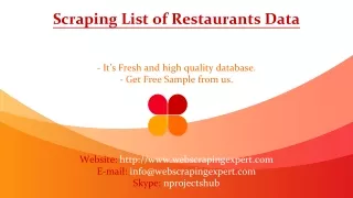scraping list of restaurants data