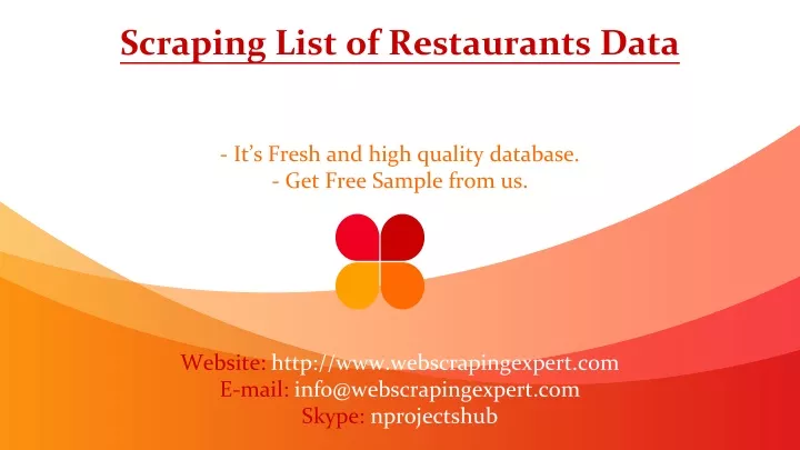 scraping list of restaurants data