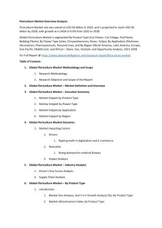 floriculture market overview analysis