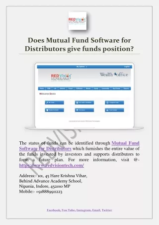 does mutual fund software for distributors give
