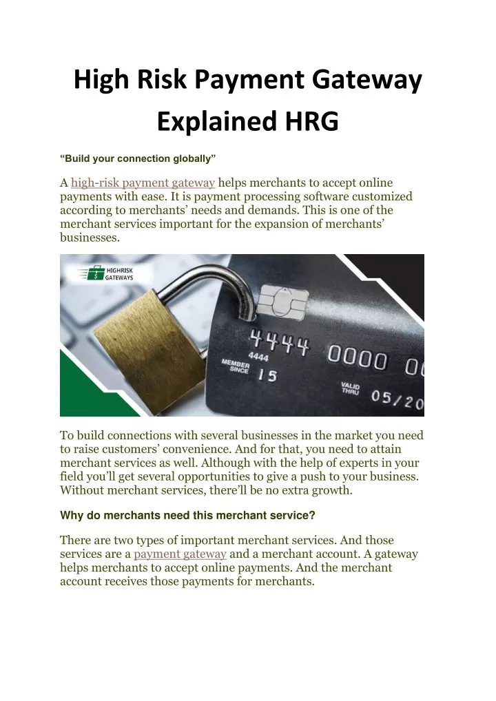 high risk payment gateway explained hrg