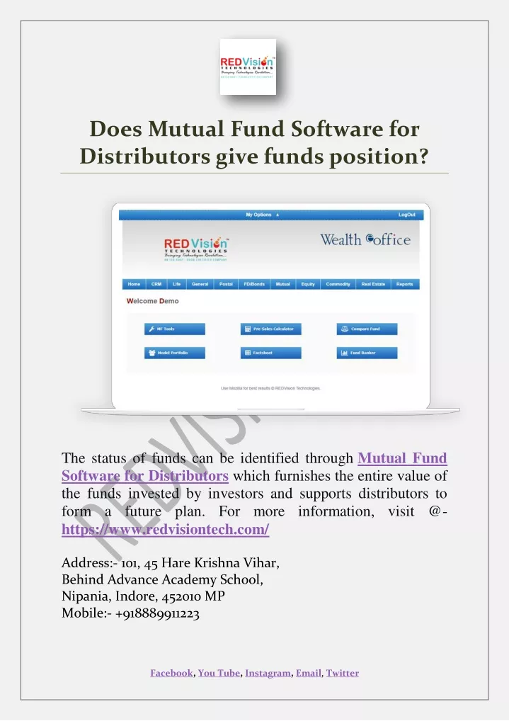 does mutual fund software for distributors give